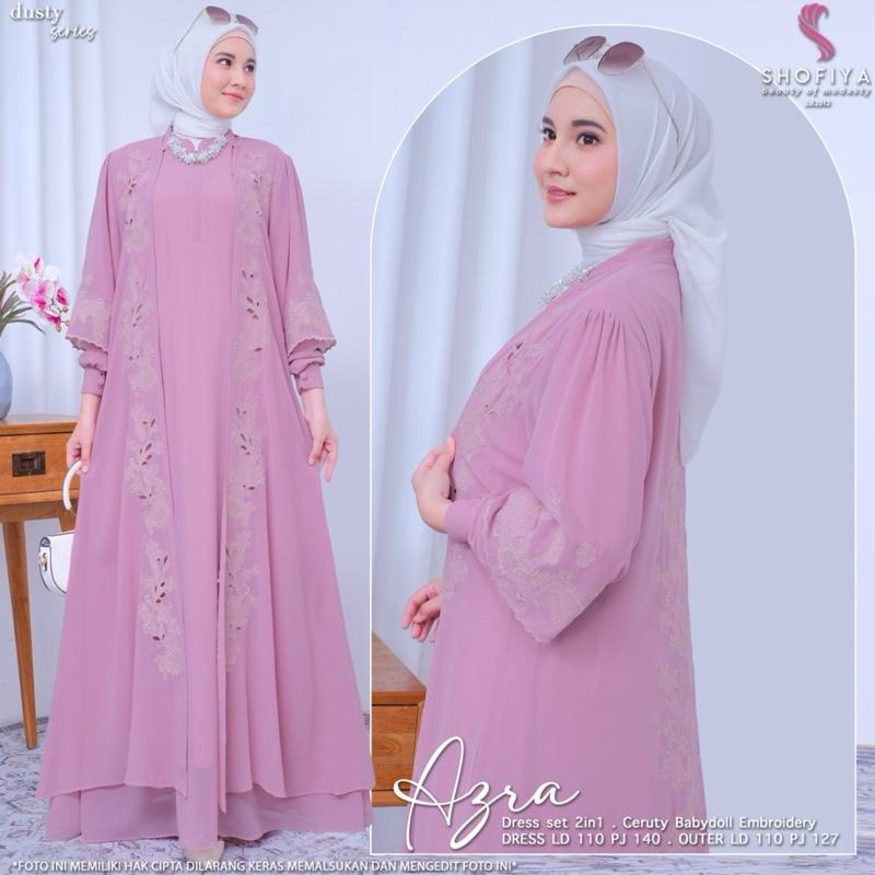 Azra dress set 2 in 1 original by Shofiya LD 110 bahan premium best seller 5