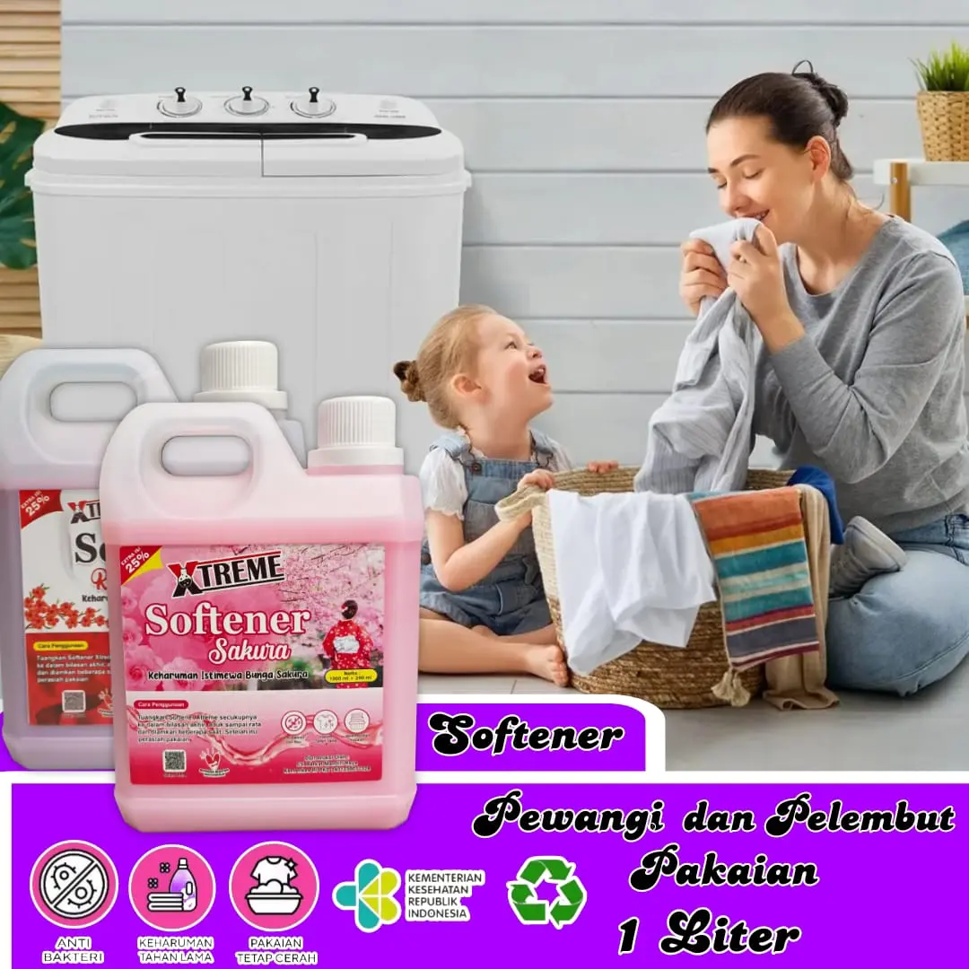 Softener Pelembut dan Pewangi Pakaian Extreme 1 Liter Wangi Tahan Lama Parfum Laundry