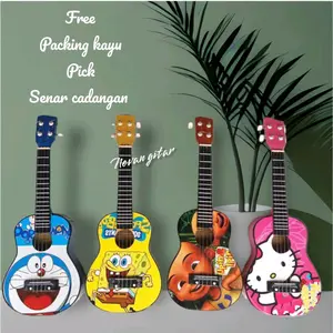 UKULELE KARAKTER SENAR 4 Kayu Asli Hadiah gitar