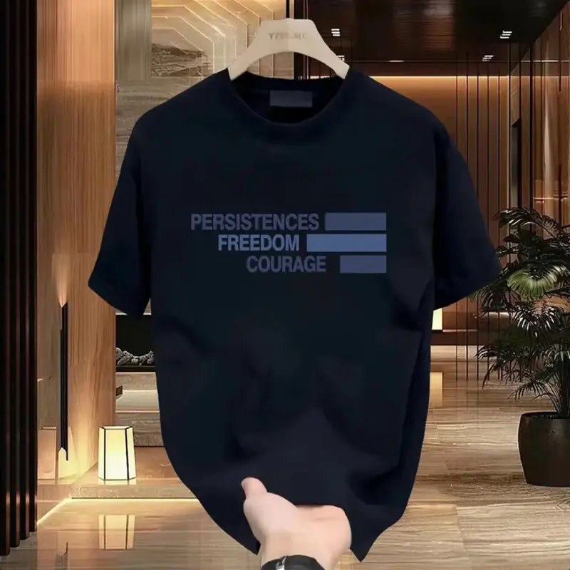 T-Shirt IMOK Bermotif Katun Murni Lengan Pendek Unisex Musim Panas Kaos Lembut Wanita Polos Tee Loose Baju Oversize Putih Cewek Spandex Distro Pria Dewasa Atasan Tulisan Couple Oblong 2