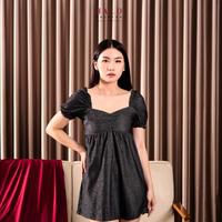 Gambar [HaloFashion] Viena Sexy Simple Mini Dress Sabrina Airlow Dress Gaun Korean Style Casual Wanita Midi - Black, S dari HaloFashion Kab. Tangerang 1 Tokopedia