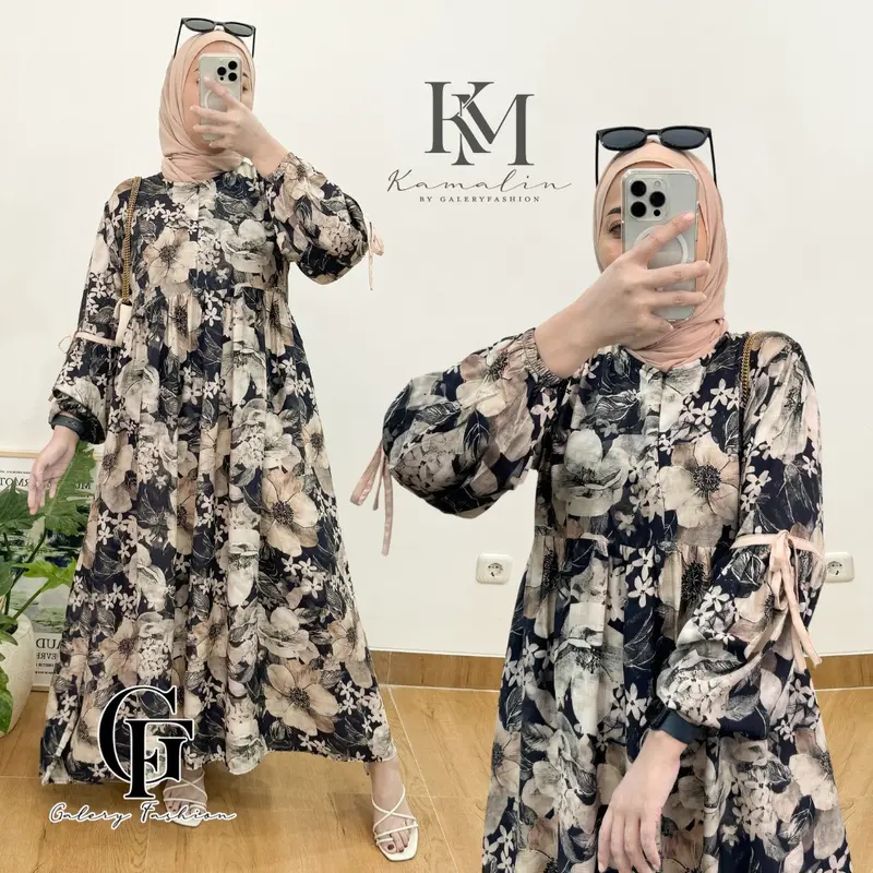Midi Dress Pita Rayon Premium  Gamis Jumbo Busui Zipper  Kode Illaya By Kamalin 6