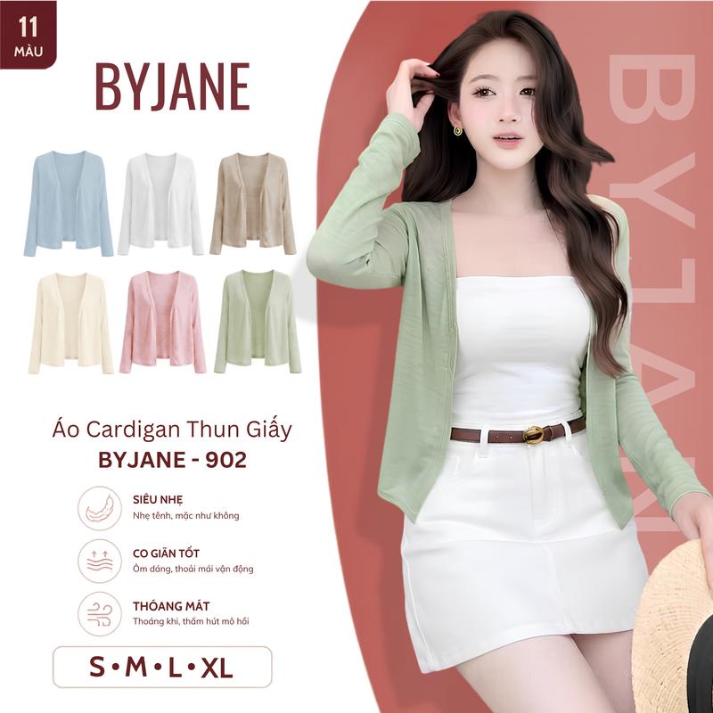 [ MỞ BÁN - 11 MÀU ] Áo Khoác Cardigan Nữ Basic Chất Thun Giấy Mỏng Nhẹ Co Giãn Mềm Mịn Form Suông Không Cúc Phong Cách Hàn Quốc-902