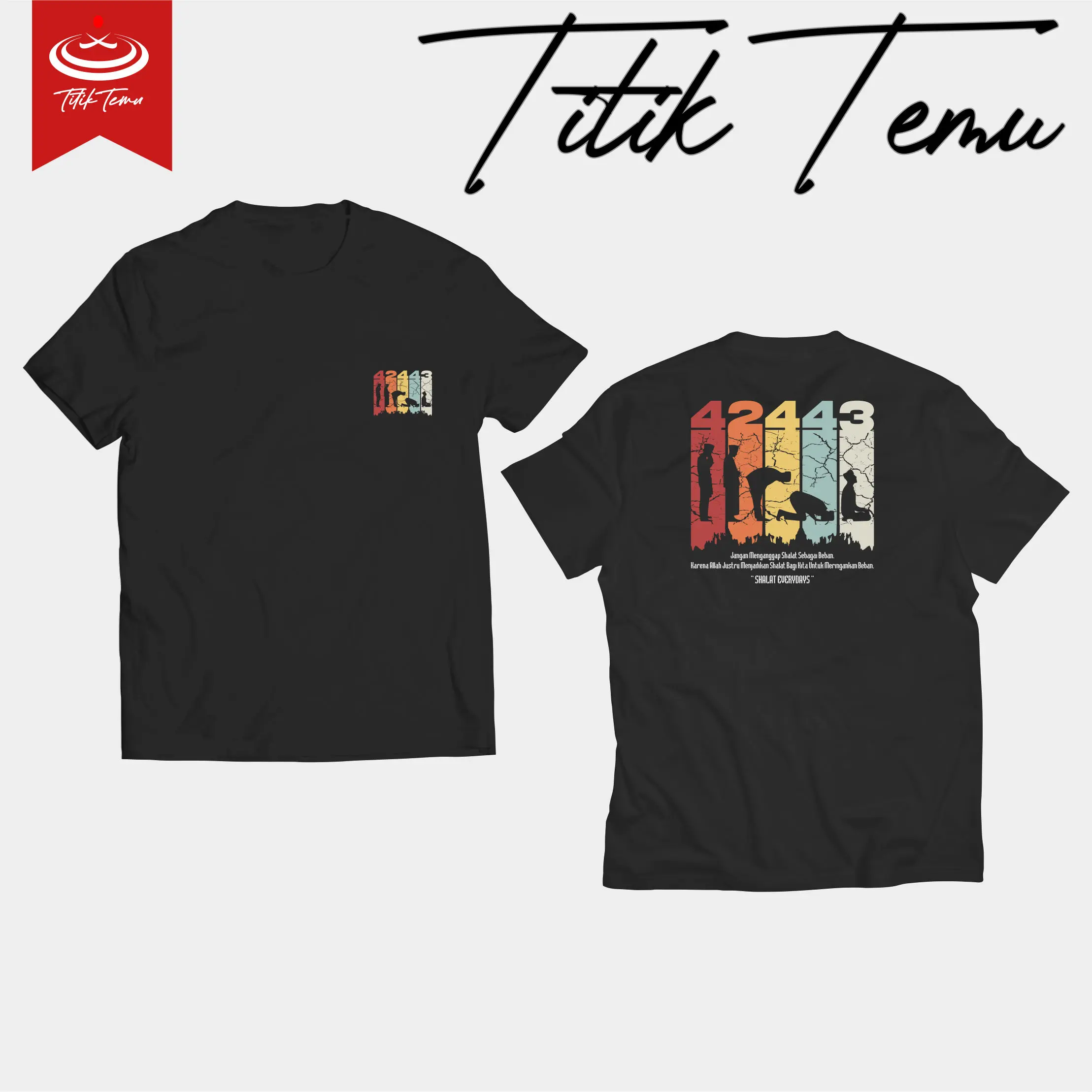 T-Shirt Titik Temu - 24434 Kaos Katun Combed 24s Baju Distro Pria Wanita Sablon