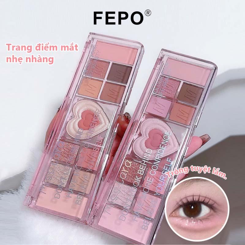 FEPO 12 Màu Làm Nổi Bật Phấn Mắt Blush Bảng Đa Năng Mỹ Phẩm Khoáng Sắc Tố Bột Trang Điểm Bảng