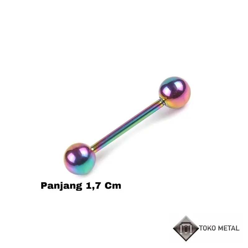 ANTING PIERCING BARBEL TINDIK UNTUK PRIA & WANITA Black Perhiasan Silver Titanium Earrings 6