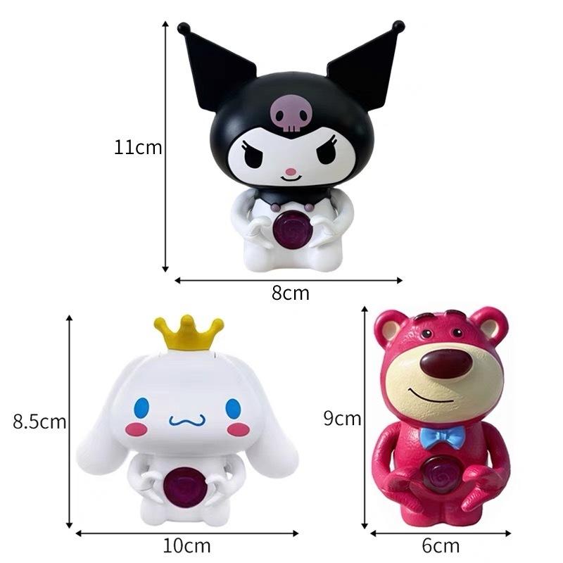Boneka Bersuara / Boneka Suara I Love You ILY / Hadiah Anniversary Hadiah Valentine / Versi audio 3D Sanrio Moon Night Light Cinamoroll/Lotso/Kuromi/Melody Kawaii Figure Kartun Lampu LED 7