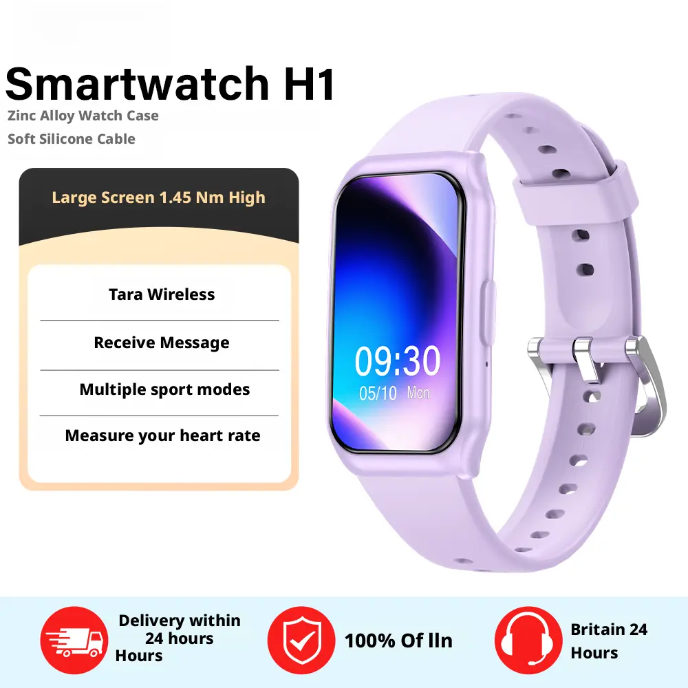 【strava】Smartwatch H1 Fashion 1.45 Inch Layar HD, Panggilan Bluetooth, Pemantauan Kesehatan, Pengisian Daya Magnetik, Baterai Tahan Lama3 day, Multi Bahasa & Dial Kustomisasi