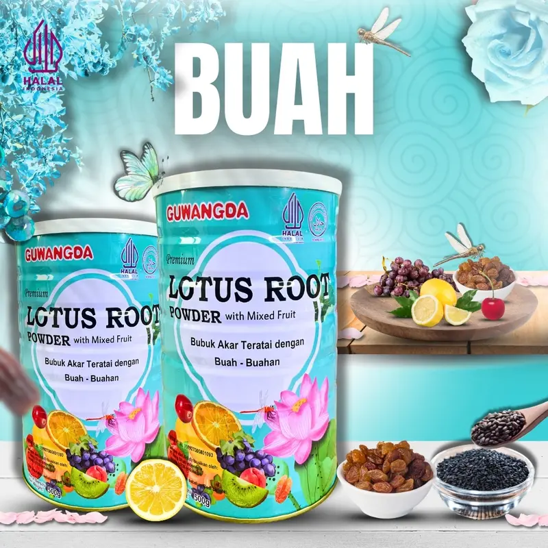 OUFEN LOTUS ROOT POWDER SOUP FRUIT INSTANT - VARIAN BUAH INSTAN AKAR TERATAI Air Red 7
