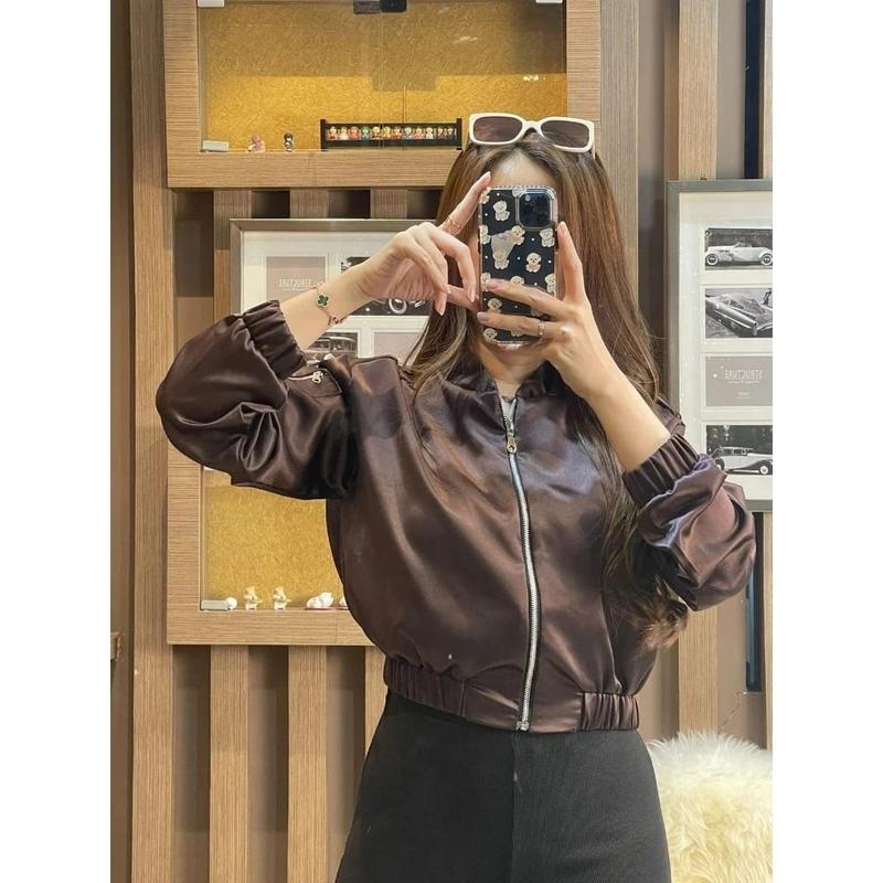 Sybn - Jaket Outer Satin Premium Wanita Jaket Bomber Kasual bisa Cod 4