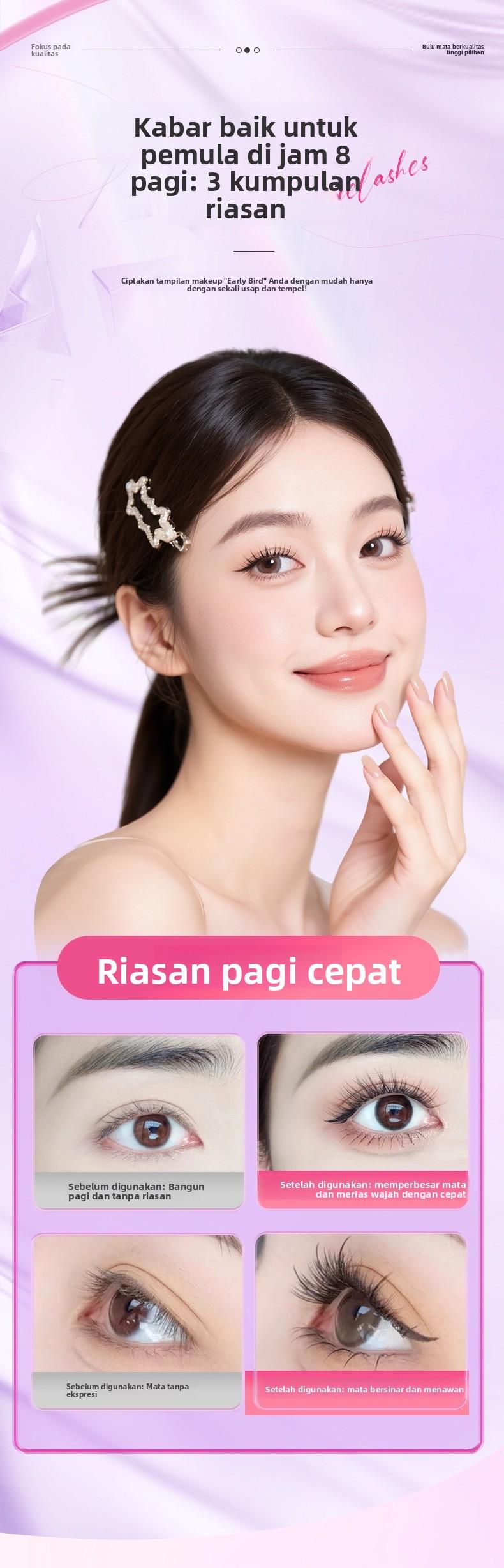 Mozoe Bulu Mata Eyelash Extension Cat Eye10 11 12mm Bulu Mata Palsu Waterproof Dengan Alat Gratis Disertakan 2 Kotak Hemat