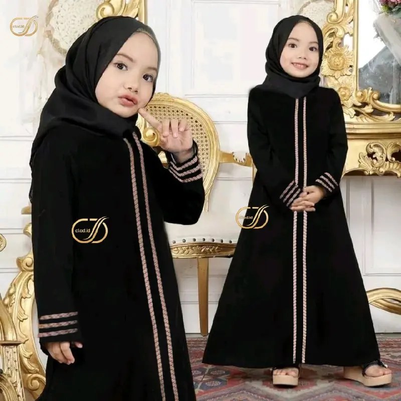 Abaya marocain gamis anak wanita terbaru Dress Muslim Syari Airflow Baju Panjang Lebaran Cewek 4