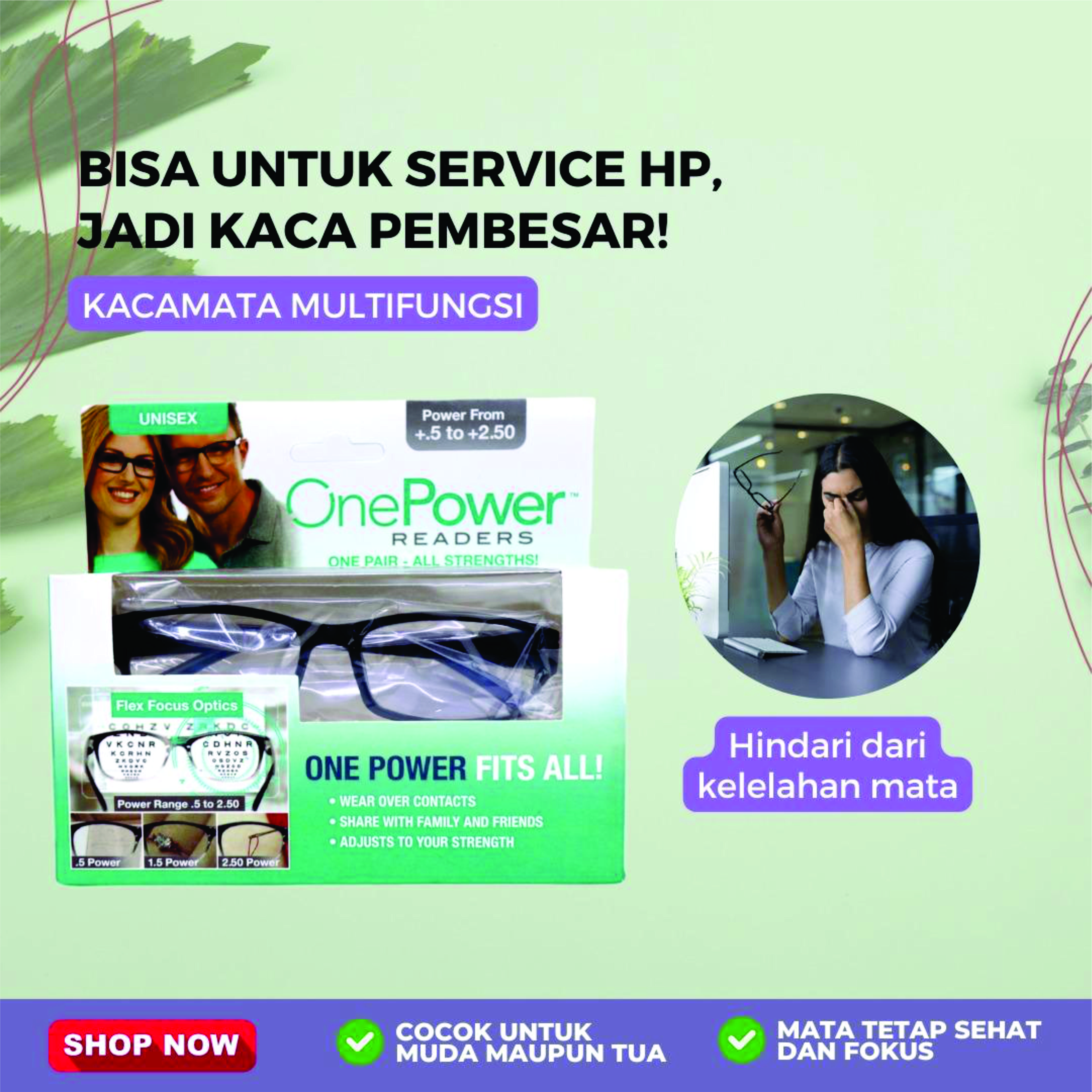 Kacamata Baca Plus dengan Fungsi Auto-Fokus