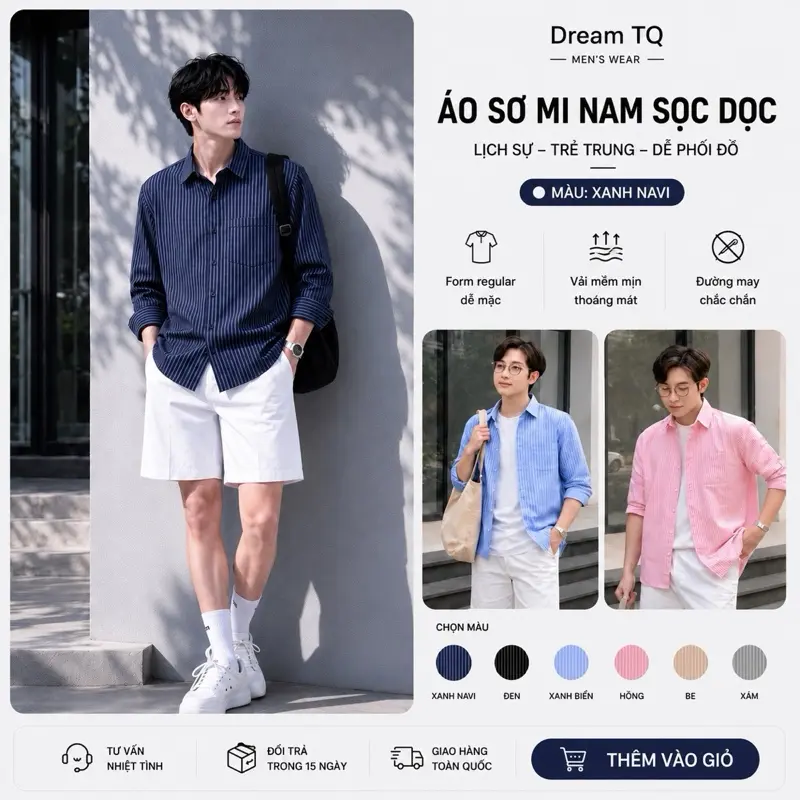 [Màu mới Trend] SƠMI SỌC KẺ,Cổ Bẻ Chất Liệu LINEN,Form FITTED VỪA VẶN Phong cách Trẻ Trung,thấm hút thoáng khí thoải mái