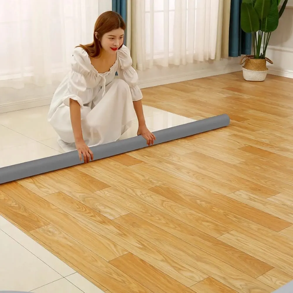 Karpet Vinyl Lantai Kualitas Premium Wallpaper Lantai Tebal 0.7mm Lebar 2 Meter Motif Kayu