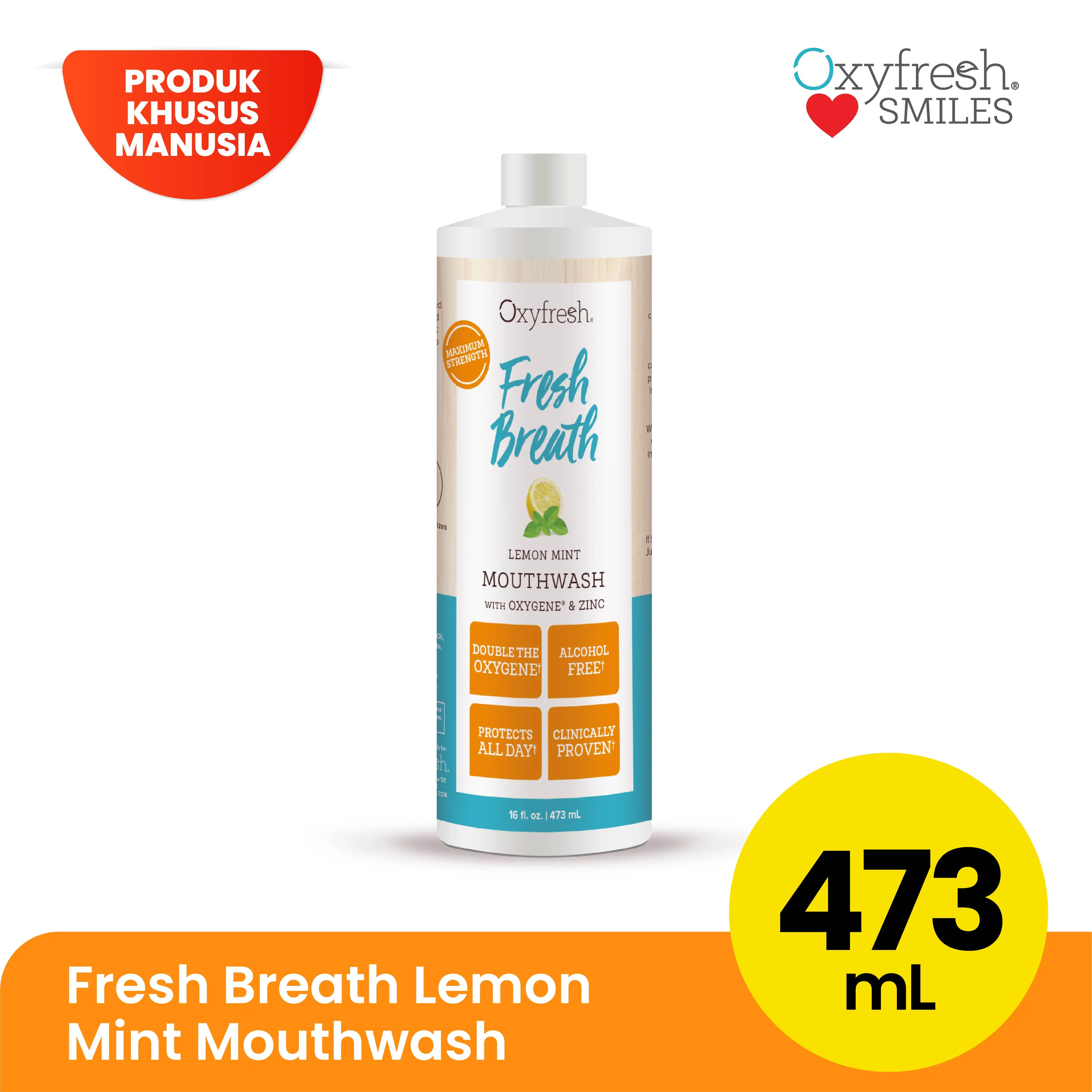 Oxyfresh Fresh Breath Lemon-Mint Mouthrinse 473ml