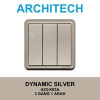 Gambar ARCHITECH DYNAMIC SILVER A23-K03A Sakelar/CETEKAN Lampu 3 Gang 1 Arah - 3 GANG 1 ARAH dari ARCHITECH INDONESIA Kota Administrasi Jakarta Utara 1 Tokopedia