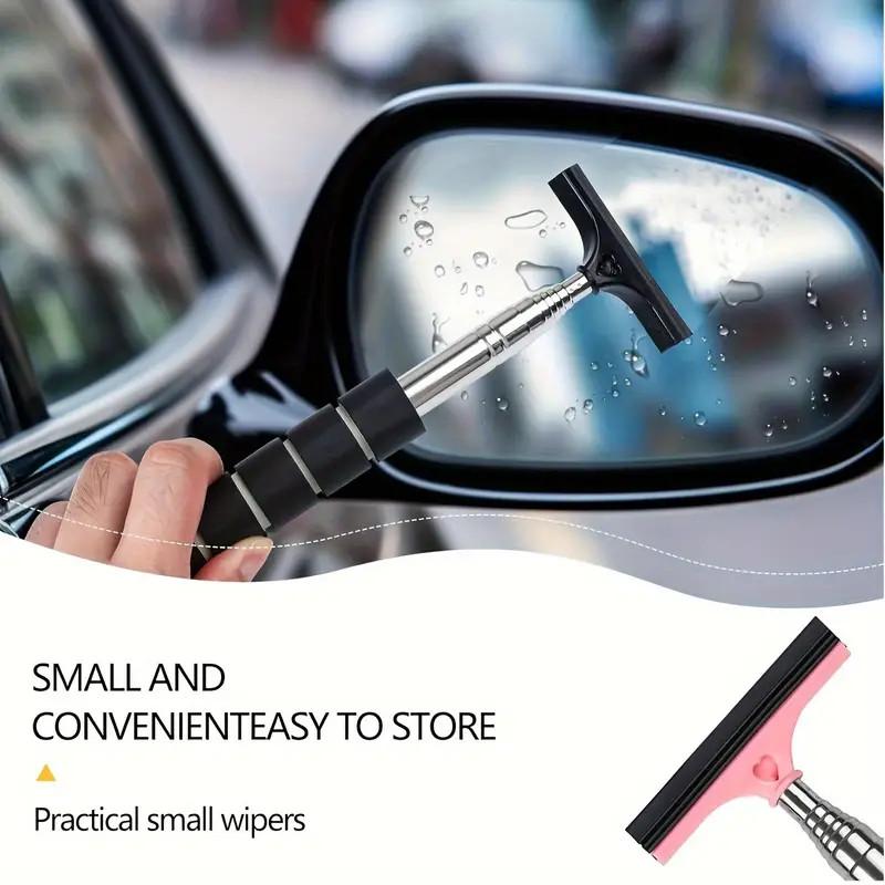 Product Introduction of Car Rearview Mirror Wiper Stainless Steel Telescopic Retractable Layered Brush Head Window Wash Cleaning Brush Handheld Wiper 2