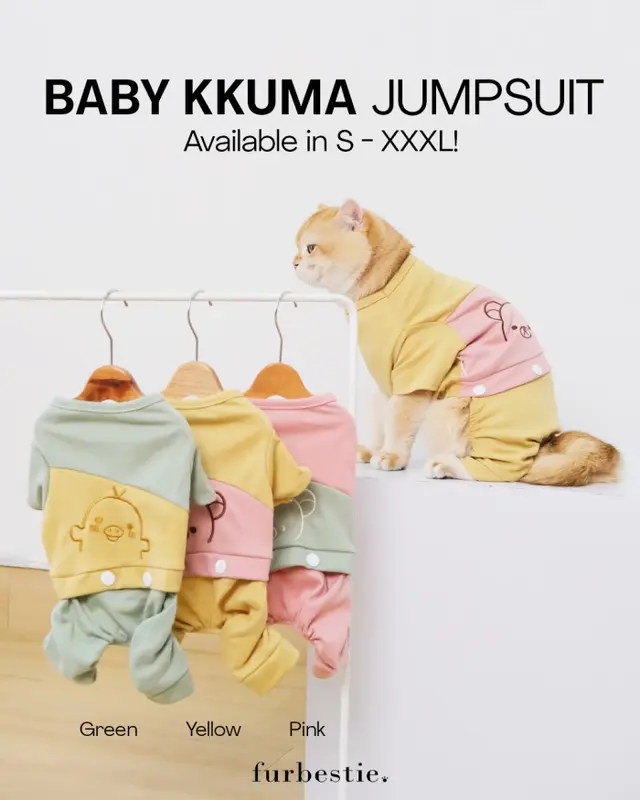 Pomapoo X Furbestie - Baju Kucing dan Baju Anjing Baby Kkuma Jumpsuit 0