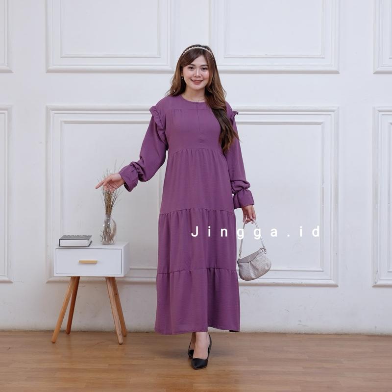 Product Introduction of Gamis Kriwil Jumbo XXXL Bigsize Ld 130 cm - Ld 140 cm Gamis Canda Kriwil Kekinian Gamis  Crinkle Muslimah Wanita Mewah Dress Syari Lebaran  Rayon 17
