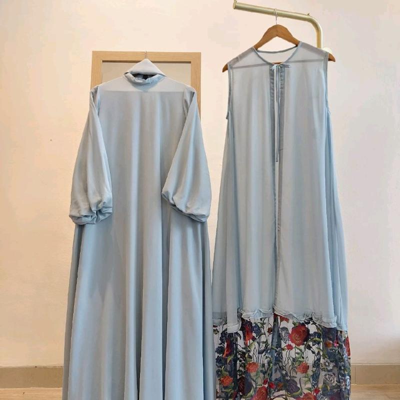 khadijah bindawood,bissmilah gamis outer premium Bordir 8