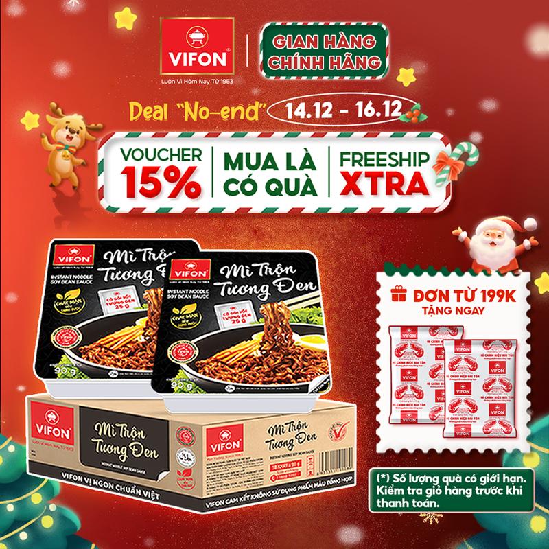   VOUCHER HOT 15%  Thùng 18 khay Mì Trộn VIFON vị Tương Đen  Bò Sa Tế   Hải Sản   Spaghetti   Pad Thái   Tôm Chua Cay Thái 90gr khay Food 