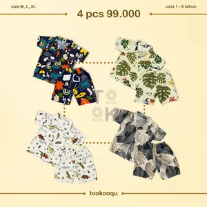 Paket Hemat 4 Pcs 99 Ribu Baju Setelan Anak Cowok Cewek 1-6 Tahun Katun