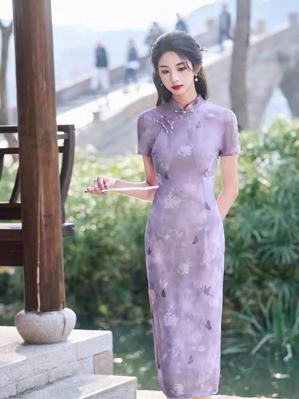 Đầm Sườn Xám Cách Tân Phong Cách Trung Hoa Mới nữ đẹp sang chảnh 2025 tặng quà livestream quà Valentine lãng mạn