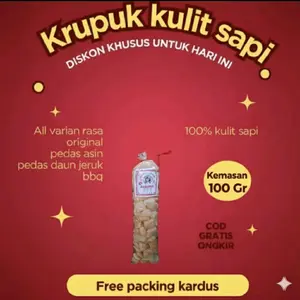 1 BALL 100gr Kerupuk Rambak Kulit Sapi asli Dorokdok Renyah Gurih Tanpa Pengawet Snack Cemilan Asin Halal Viral Murah