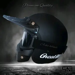 Helm Retro Bogo Goggle Mask Topeng motocross Pet Panjang Dewasa paket touring