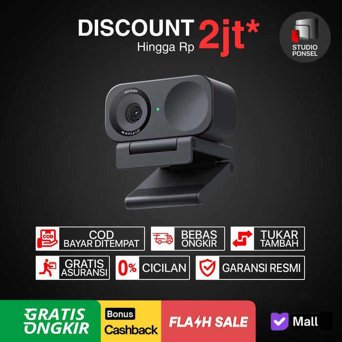Gambar Insta360 Link 2C Webcam 4K UltraHD with Auto Framing Gesture Control dari Studio Ponsel Store Kota Administrasi Jakarta Pusat Tokopedia