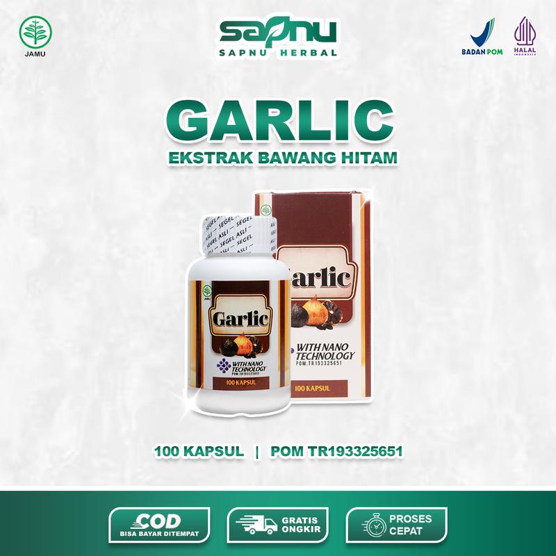 Sapnu Herbal - Garlic Kapsul Ekstrak Bawang Hitam untuk Kesehatan Tubuh Isi 100 Kapsul 0