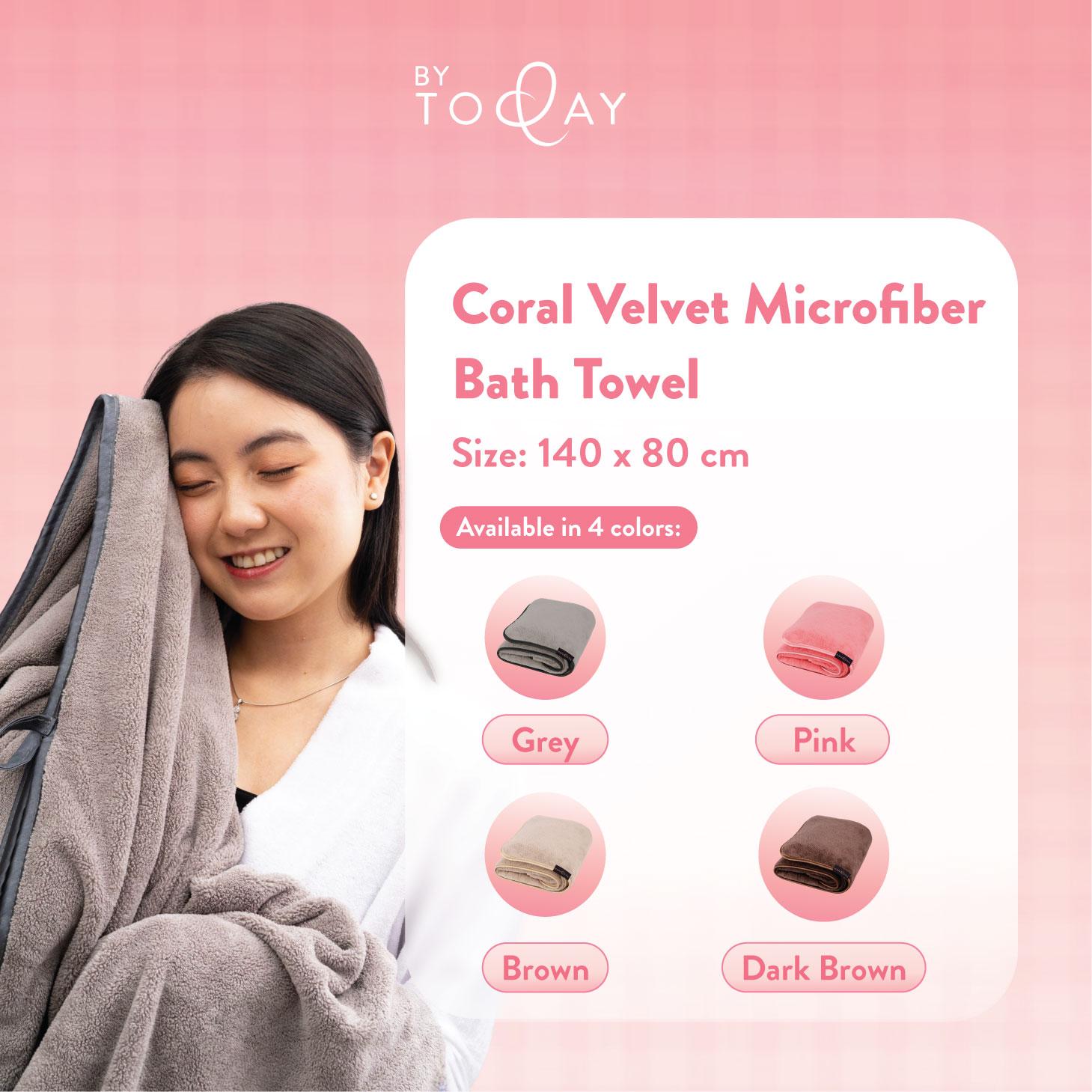 Handduk By Today - Coral Velvet Microfiber Bath Towel Handuk Mandi Badan