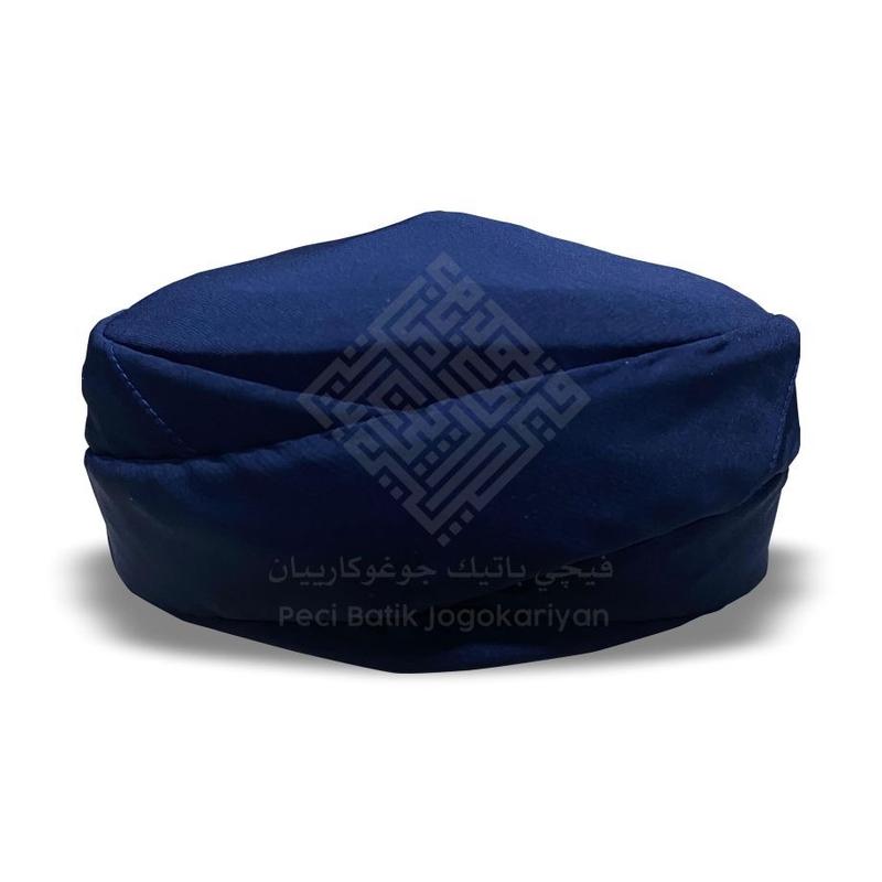 Peci Batik Jogokariyan - Motif Biru Dongker - PECI POLOS - Songkok Muslim Keren 1