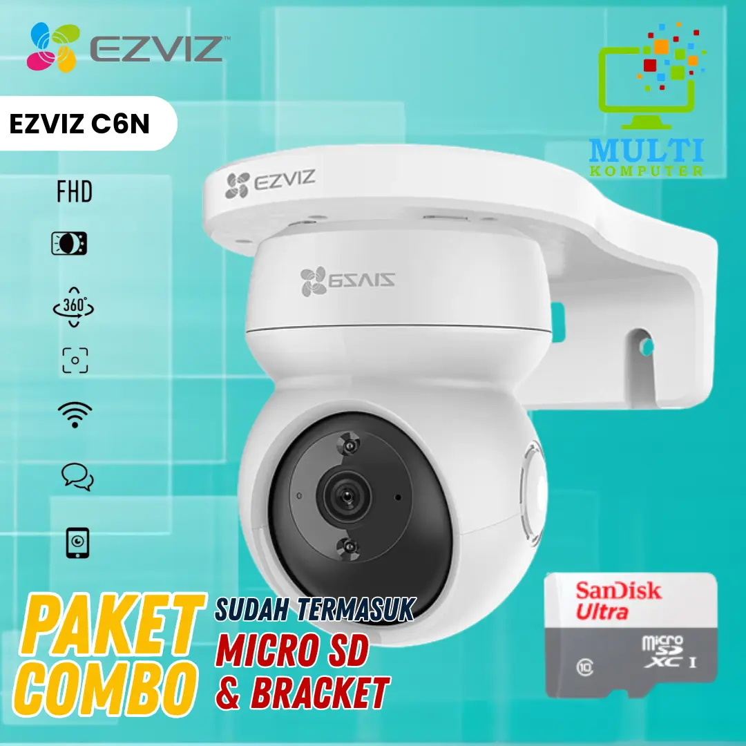 Ezviz C6N Smart Wifi Pan Tilt Camera 1080p Garansi Resmi Lens Digital Adaptor  Cctv  Kamera  Wireless Cam