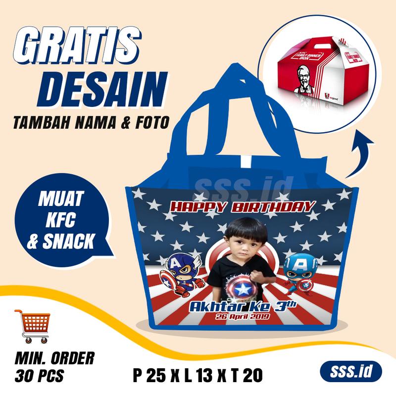 60 pcs - Tas Souvenir ulang tahun anak Tas ulang tahun anak murah Custom 2
