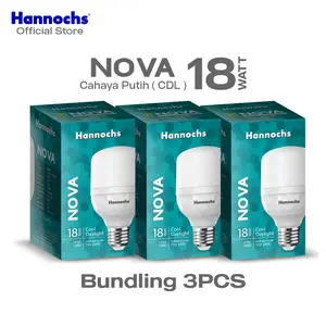 Hannochs Lampu Bohlam LED Nova 18W Cahaya Putih ( PAKET 3pcs ) - Garansi 1 Tahun