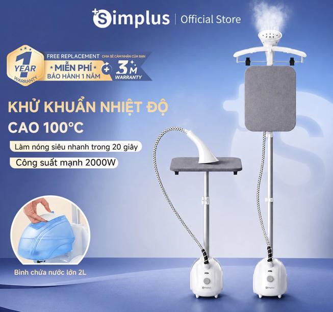 Simplus Bàn Ủi Hơi Nước Cầm Tay Dạng Đứng Simplus Công Suất 2000w Tiện Dụng GTJH026 Bảo Hành 1 Năm Chỉ Đổi Không Sửa