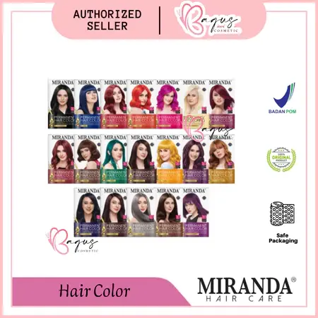 MIRANDA Pastel Series Hair Color Cream 30mL + Peroxide 30mL | Semir Cat rambut