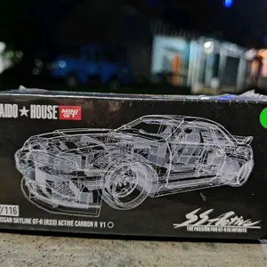 AIDO HOUSE MINI GT Nissan Skyline GT-R R33 Active Carbon R V1 Model Mobil Diecast Koleksi