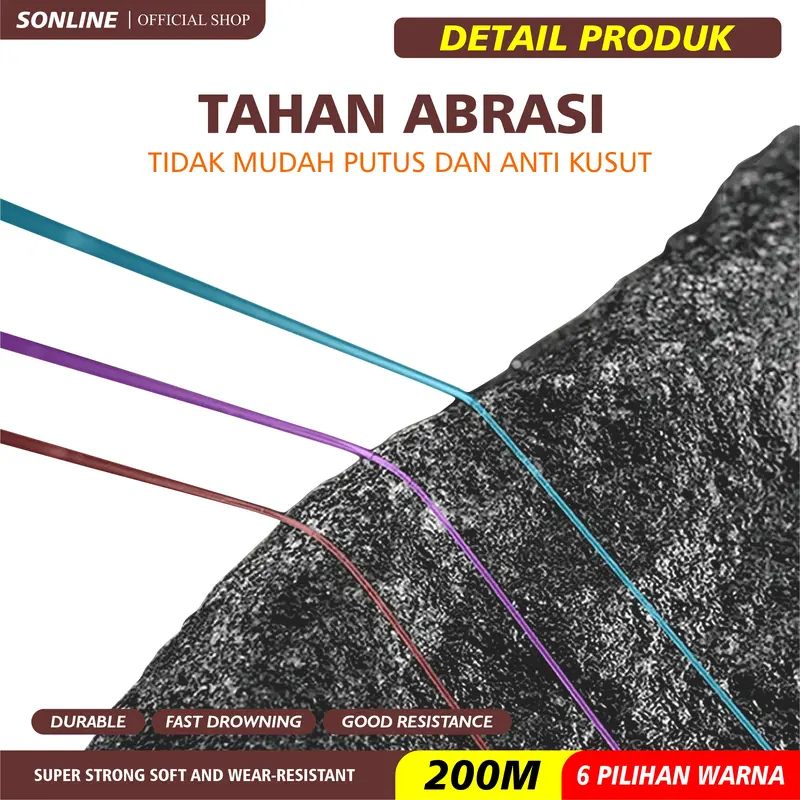 SONLINE Tali Pancing Nilon GERMANY Fishing Line 200m Joran Umpan Reel 4
