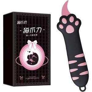 かわいい伸縮式猫型カッティングナイフ、鋭い刃、開封用ツール、紙切り用ツール、クリエイティブなハンドメイドツール、学校用品、携帯に便利な実用的なデザイン