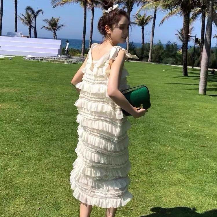 Váy Dài,  Váy Hai Dây Thắt Nơ Dáng Rộng, váy đi biển đẹp  váy xin nhẹ nhàng váy ngang vai bồng bềnh Hàng  váy nữ 2025 mẫu mới, Women Dressváy nữ 2025 mẫu mới váy ngang vai bồng bềnh 1