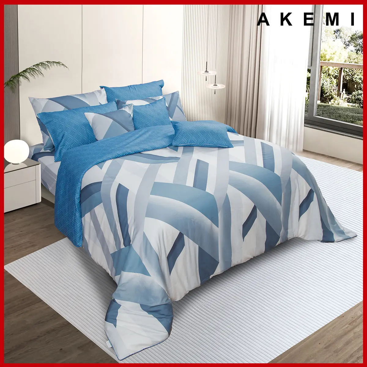 AKEMI Bộ Chăn Drap 5 món Tencel Touch Serenity màu Elias 1m8x2m