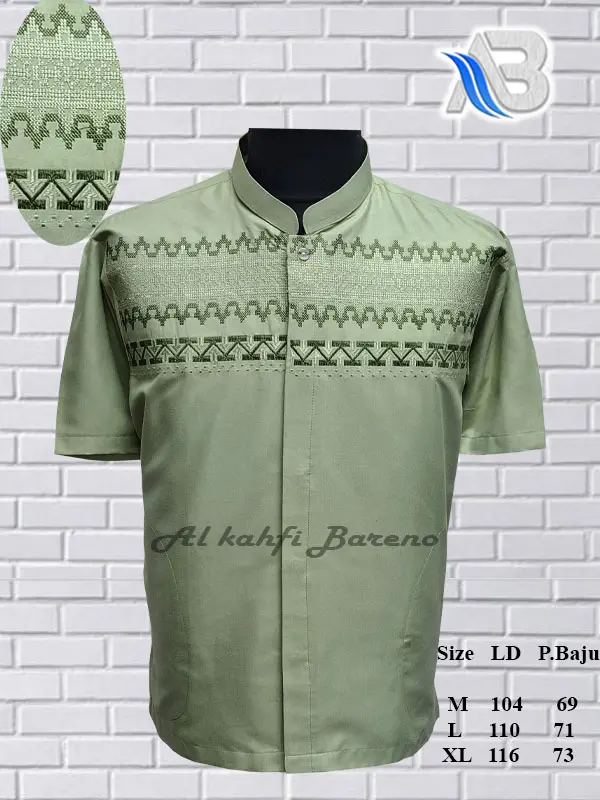 Baju Koko Pria Dewasa Terbaru Koko Lengan Pendek Baju Koko Bordir Koko Katun Mikro COD Katun Muslim 5