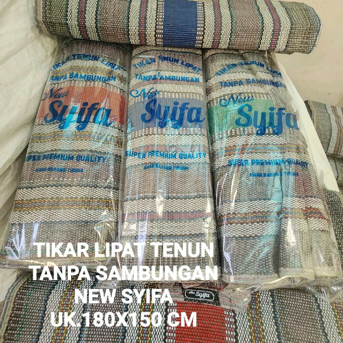 TIKAR LIPAT TENUN TANPA SAMBUNGAN UK.180X150CM NEW SYIFA