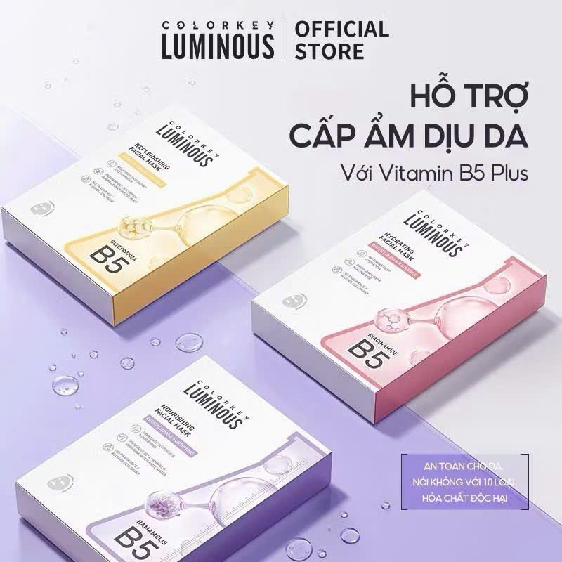  1 Hộp Mặt Nạ Giấy COLORKEY LUMINUS Hổ Trợ Dưỡng Ẩm Sáng Da Căng Mịn Da 