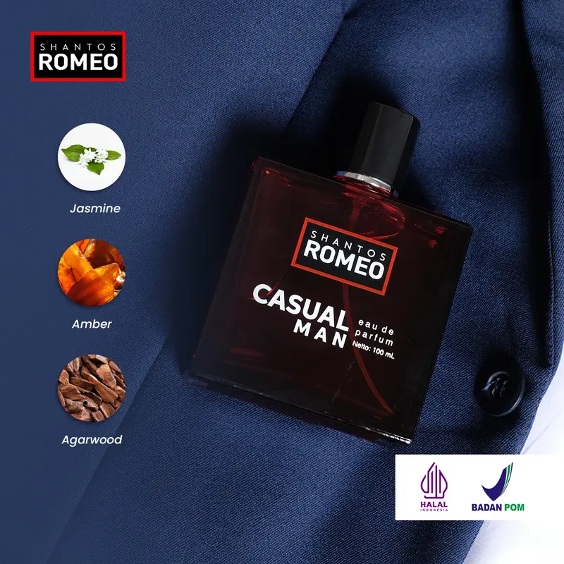 Shantos Romeo Fragrance Eau De Parfume 100ml Parfum Wangi Pria Perfume Cowo Wanginya Sporty, Maskulin 7