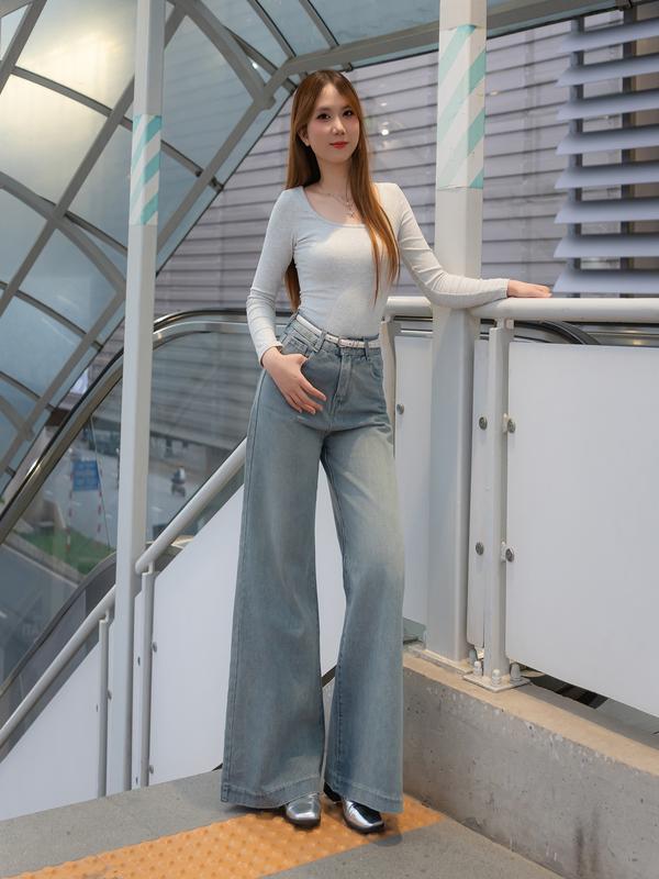 [DEAL HÀNG MỚI] Quần Jean Nữ Lưng Cao MIAA Ống Rộng Loe 33-37cm Tôn Dáng - Dài 95cm và 100cm size từ XS-XL - Quần Jean Nấm Lùn - Mã Ver4 | BigBuy360 - bigbuy360.vn