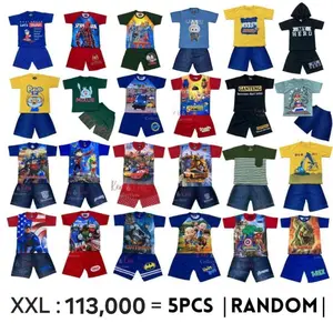 Setelan anak laki laki paket hemat 120.500 dapat 5 stell ukuran XXL untuk 6-7 thn bisa pilih gambar / baju anak harian / baju setelan anak